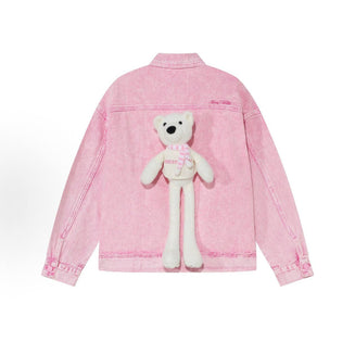 Playful Teddy: A trendy, minimalist, and versatile unisex autumn/winter top featuring a loose, comfortable pure cotton fit and a 3D bear design on the collar.