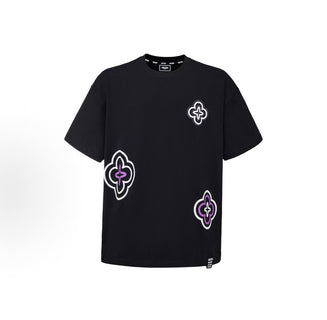 Foamed floral rhinestone short-sleeved T-shirt with a luxurious and high-end feel, unisex
