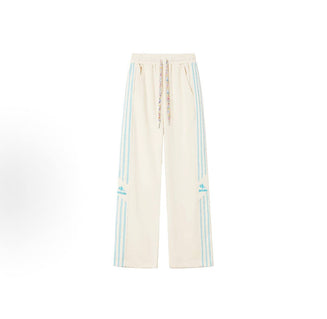 Unisex Autumn Casual Wide-Leg Straight-Cut Pants: Comfortable, flattering (tall & slim look), featuring a striped plush texture, drawstring waist, and premium letter logo embroidery—designed to conceal figure imperfections.