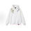 Unisex sweatshirt featuring hand-drawn script lettering and embroidered jasmine floral motifs; a minimalist, retro-inspired, "affordable luxury" piece blending American high-street style with niche fashion trends—perfect for couples.