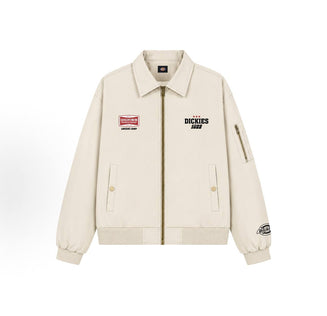 Unisex American high-street vintage-style windbreaker jacket featuring a versatile, trendy design with badge details, brand logo, and letter prints—perfect for daily commuting or couples' matching outfits.