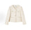 Women's Jacket: Sophisticated "Chanel-style" tweed look, straight-cut French chic, elegant and refined—perfect for dates; flattering fit for petite and plus-size figures (conceals curves).