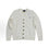 Solid-color cotton V-neck single-breasted long-sleeve cardigan, standard fit, cream, unisex.