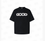 Hollow-out pattern crew neck pullover short-sleeved T-shirt, unisex, black