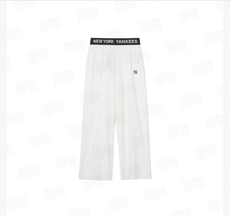 Logo-trimmed loose-fitting elastic waist casual pants, women's, white