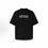 Letter-print crew neck short-sleeved T-shirt, unisex, black.